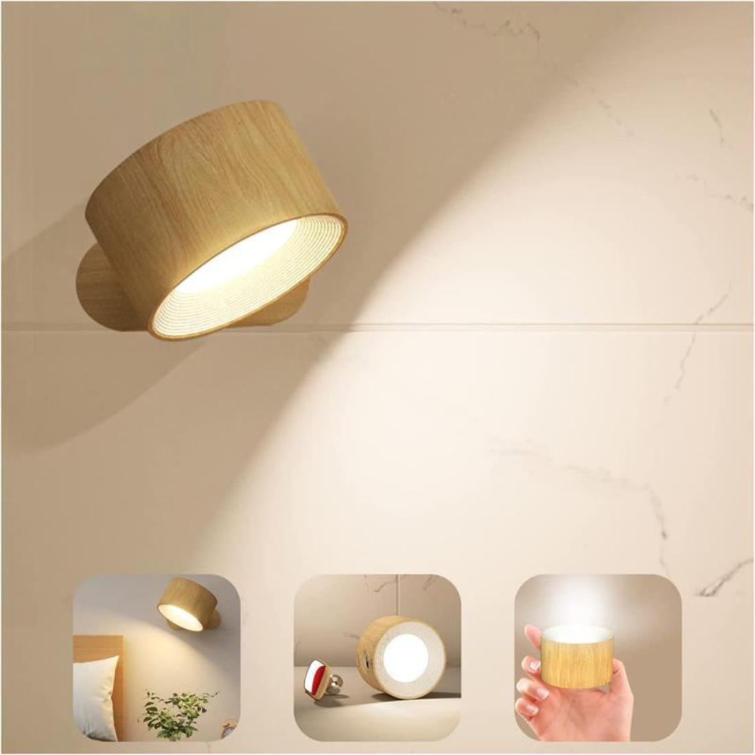 Flexilight™ | 360° trådløs genopladelig væglampe - Træ - house & garden - {{ product_tags }