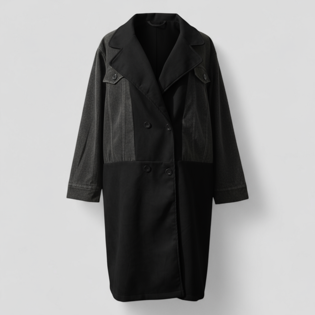 Anette | Dame Elegant Lang Frakke - Sort - Damefrakker og jakker - {{ product_tags }