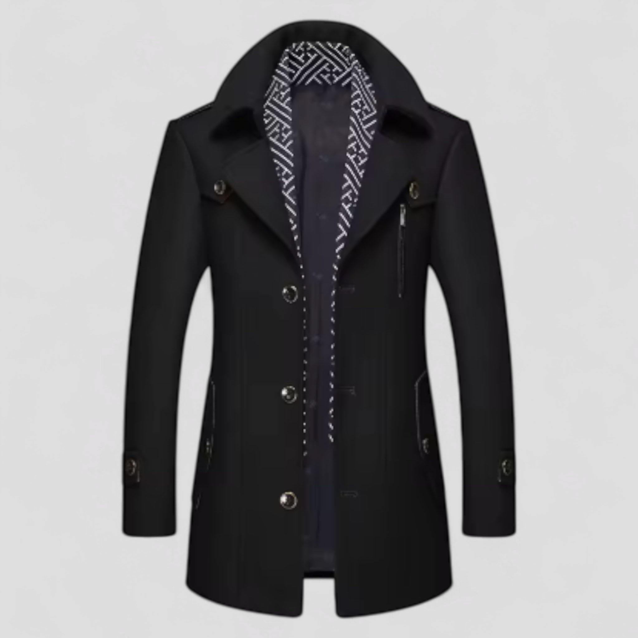 King | Mittellanger Wollmantel - Sort - women's fashion - {{ product_tags }