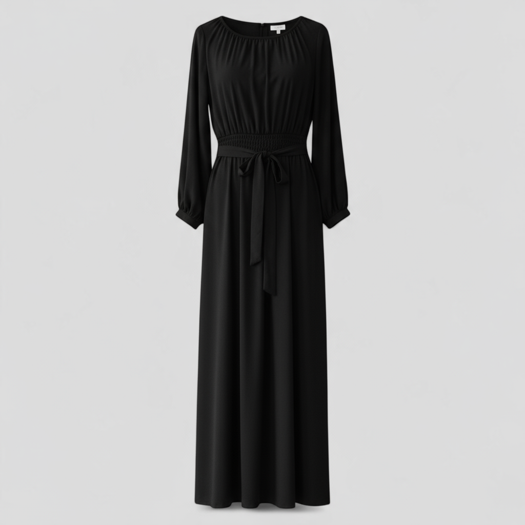 Clara | Elegant Maxikjole med bælte - Sort - Clara | Elegant Maxikjole med bælte- €25 - {{ product_tags }