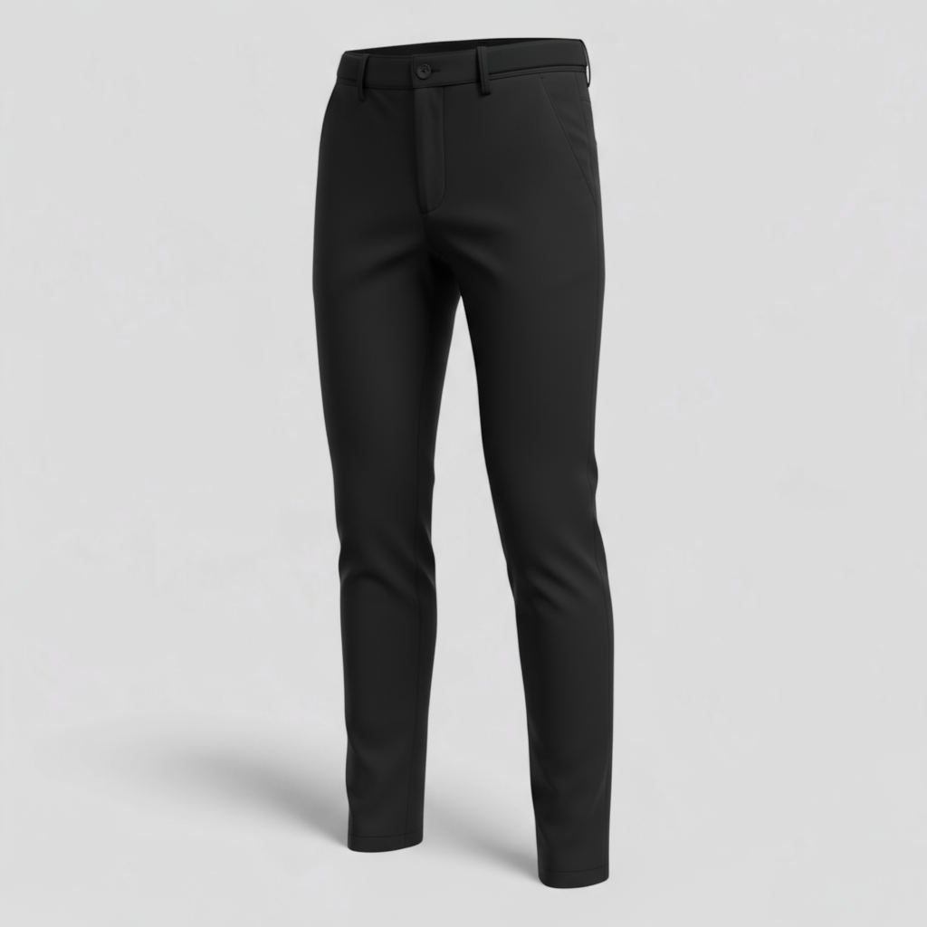 Piero | Herre Slim Fit Bukser med Elastisk Talje - Sort - Bukser - {{ product_tags }