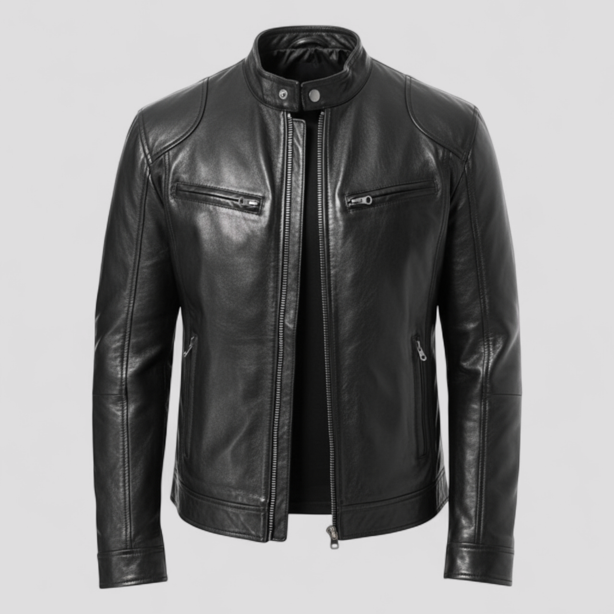 Jackson | Herre læder bikerjakke - Vintage bikervarme