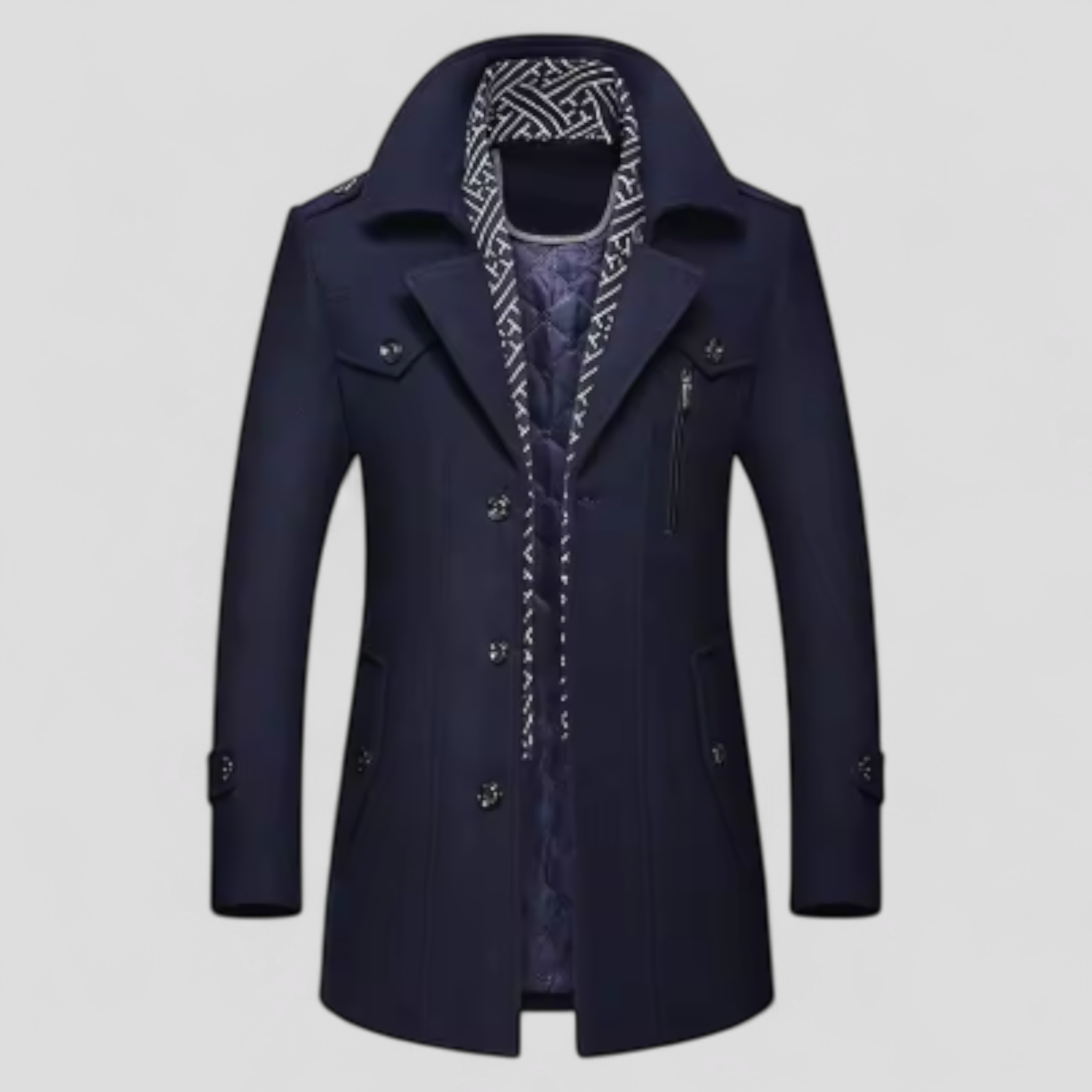 King | Mittellanger Wollmantel - Marineblå - women's fashion - {{ product_tags }
