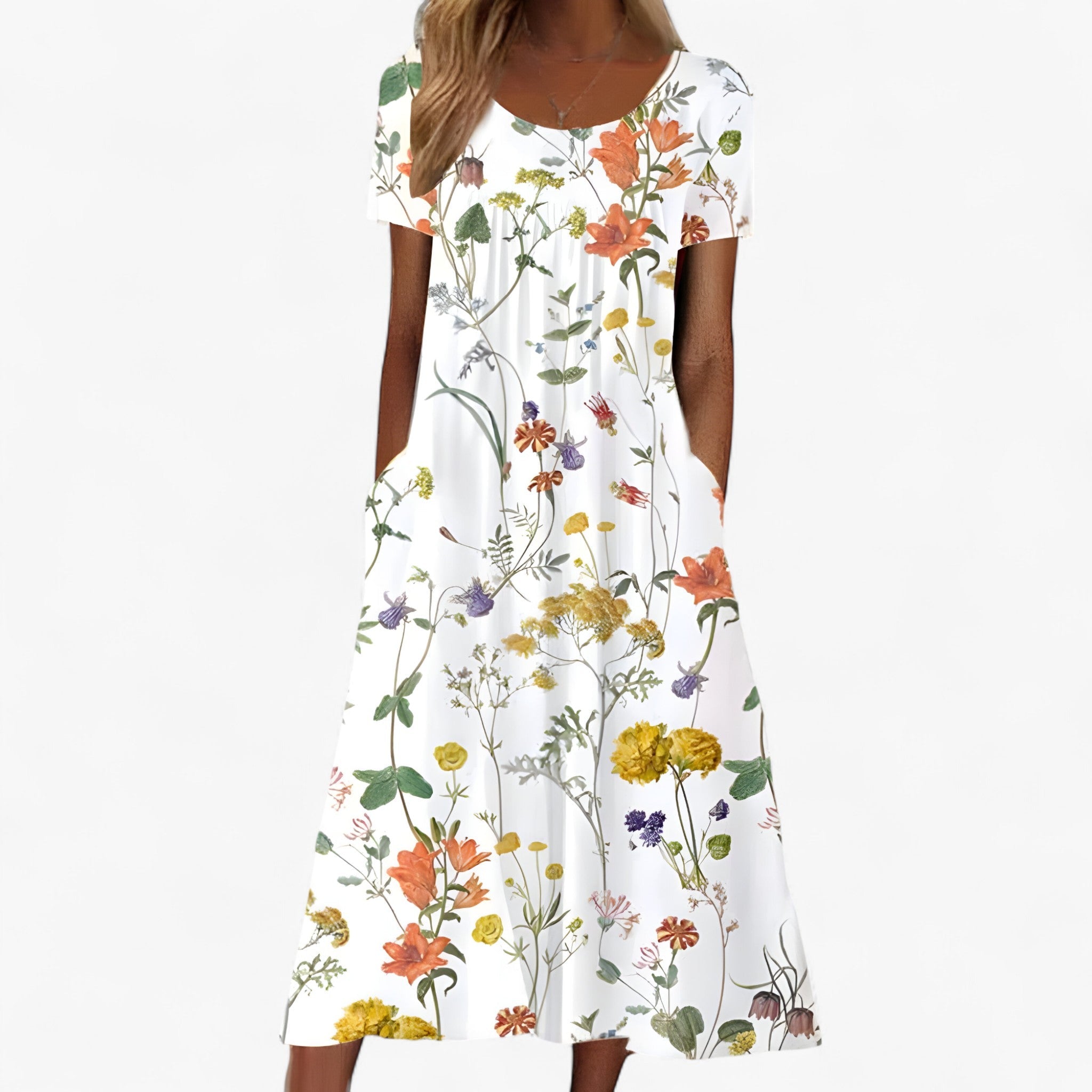Isay | Boho blomsterkjole med badedragt - Rød - women's fashion - {{ product_tags }