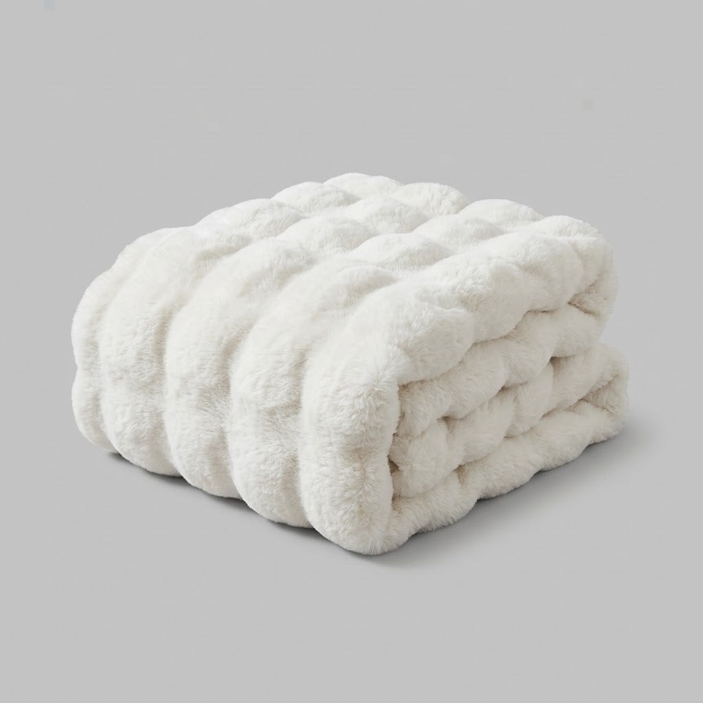 Bobbel Fleece Plaid - Blødt Sofatæppe - - Home Decor - {{ product_tags }