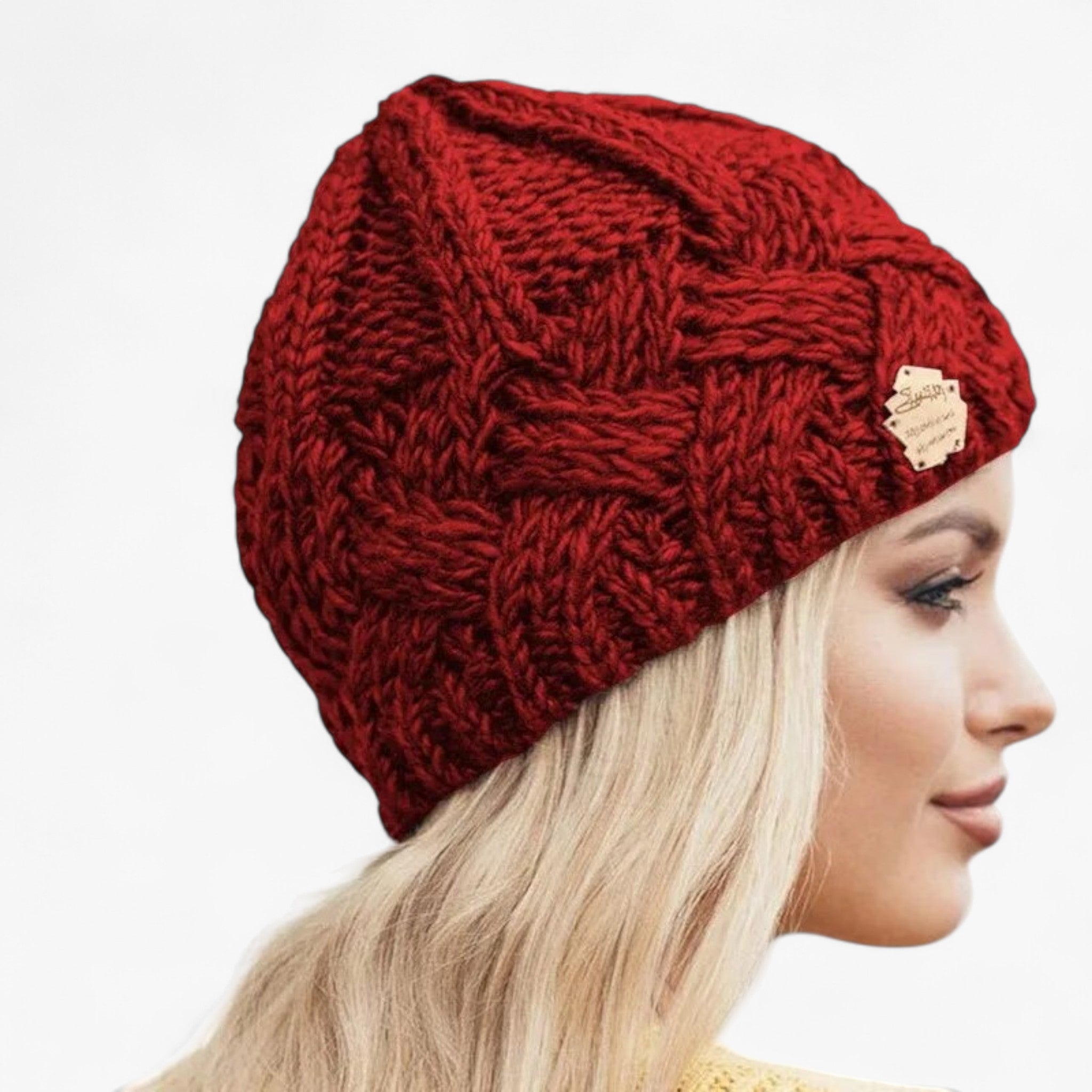 Cecelia | Blød og moderigtig strikket hue - Rød - Hats - {{ product_tags }