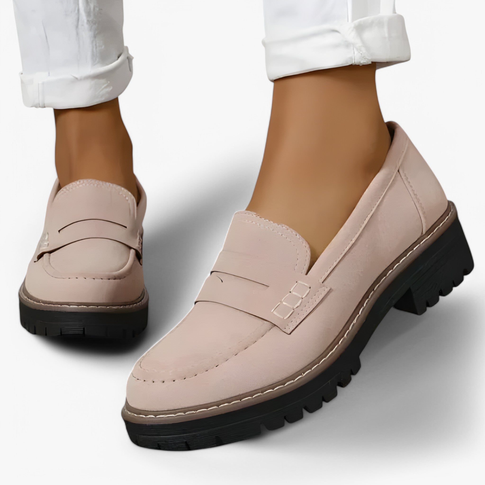 Flavia | Tykkede Mokkasiner til Kvinder - Beige - women's fashion - {{ product_tags }