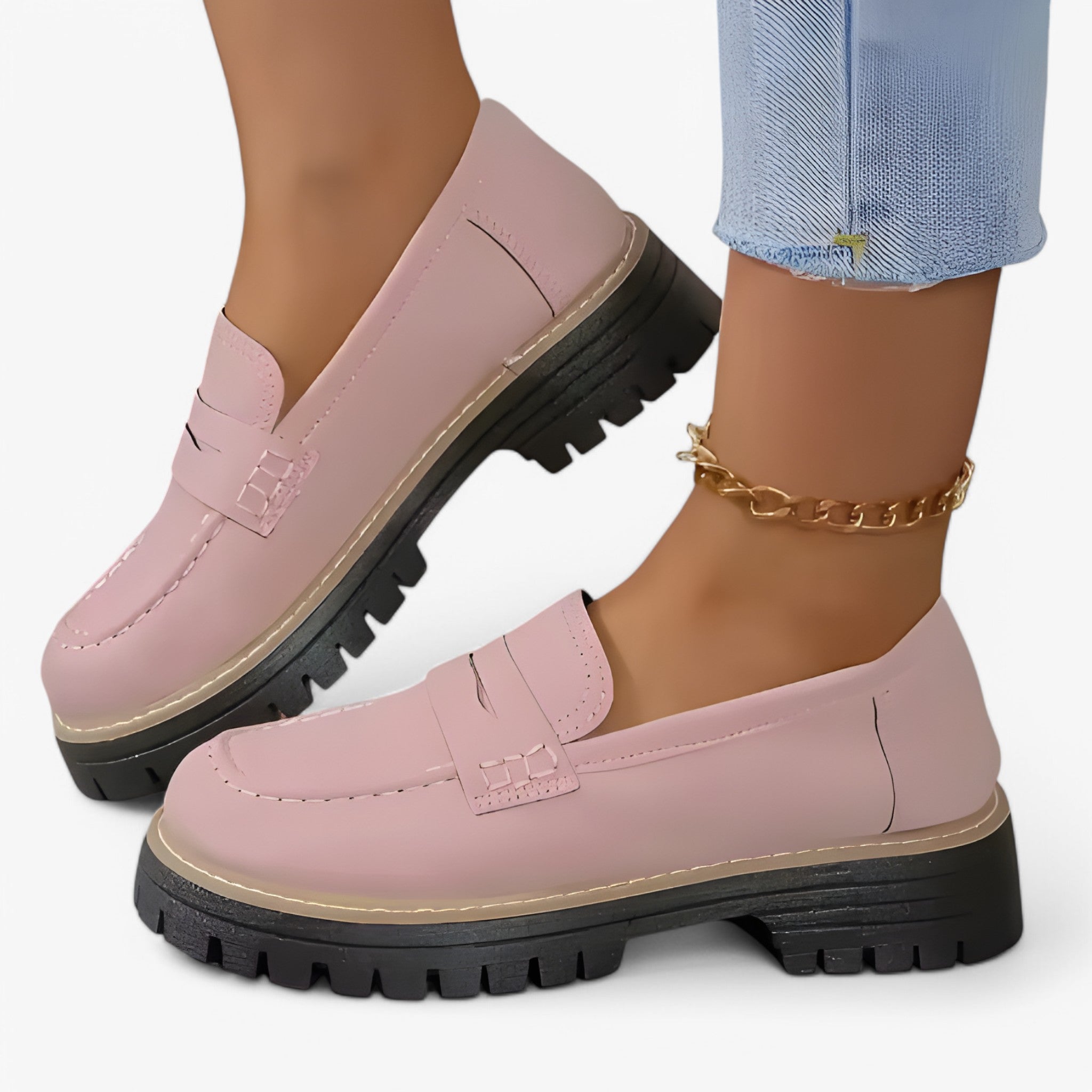 Flavia | Tykkede Mokkasiner til Kvinder - Rosa - women's fashion - {{ product_tags }