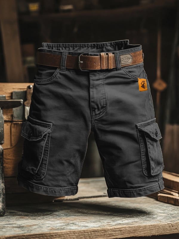 Herre Cargo Shorts - Robuste Bermuda til outdoor & hverdag - Grå - Herre shorts - {{ product_tags }