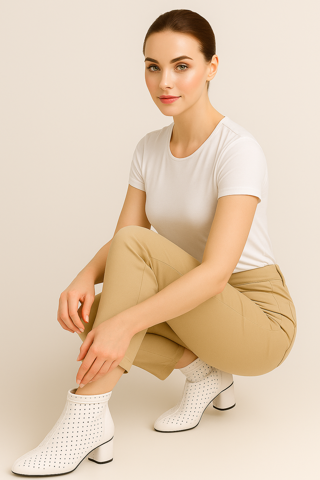 Solea | Elegant Sommerstøvler med Mellemhøjt Hæl og Perforeret Design - - Solea | Elegant Sommerstøvler med Mellemhøjt Hæl og Perforeret Design - €25 - {{ product_tags }