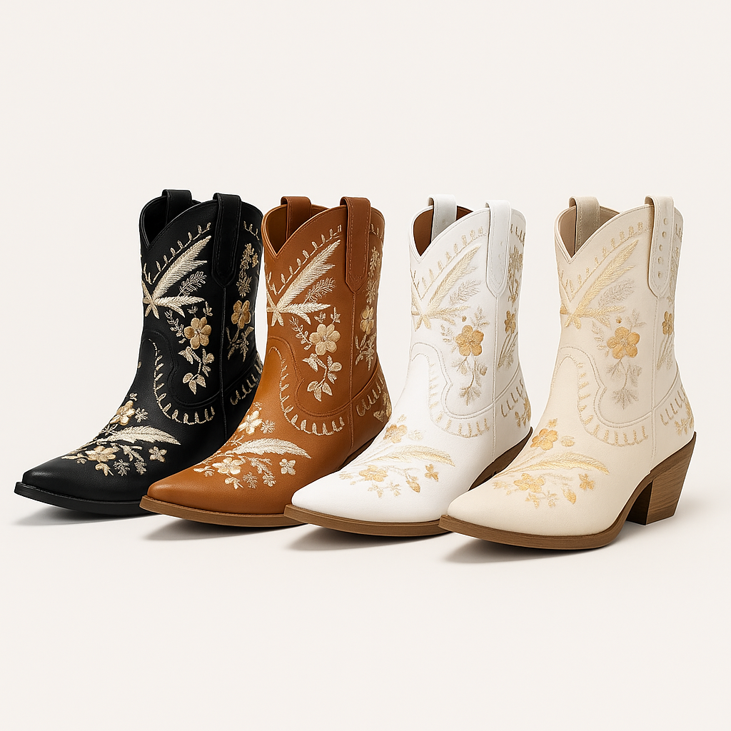 Daisy | Ruskind western støvler med bred hæl i cowgirl stil - - Daisy | Ruskind western støvler med bred hæl i cowgirl stil - €25 - {{ product_tags }