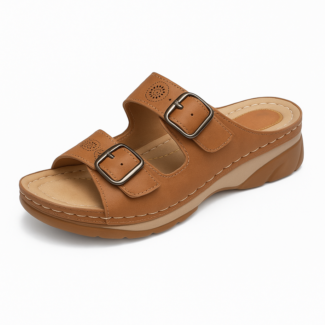 Nancy | Kvinders sandal med støtte – Justerbar og elegant - Brun - Nancy | Kvinders sandal med støtte – Justerbar og elegant - €25 - {{ product_tags }