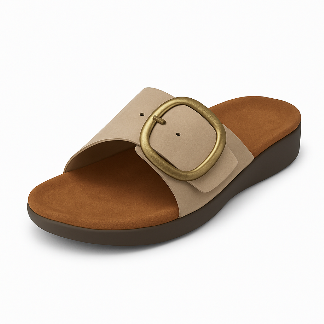 Avia | Matte spænderandal – Naturlig elegance ved hvert skridt - Kaffe - Avia | Matte spænderandal – Naturlig elegance ved hvert skridt - €25 - {{ product_tags }