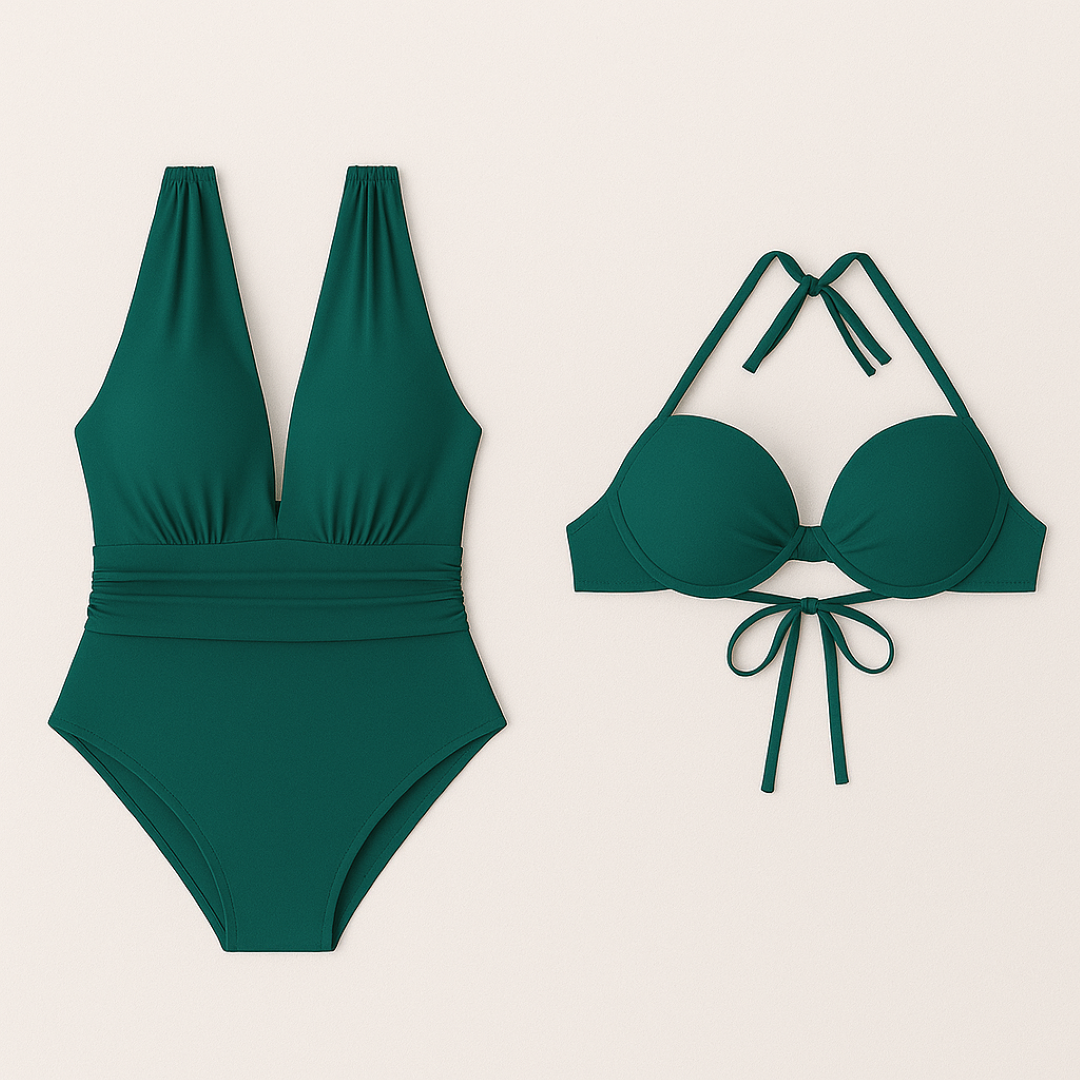 Selena | Elegant hele bikini-sæt - Sculpted fit - Grøn - women's fashion - {{ product_tags }