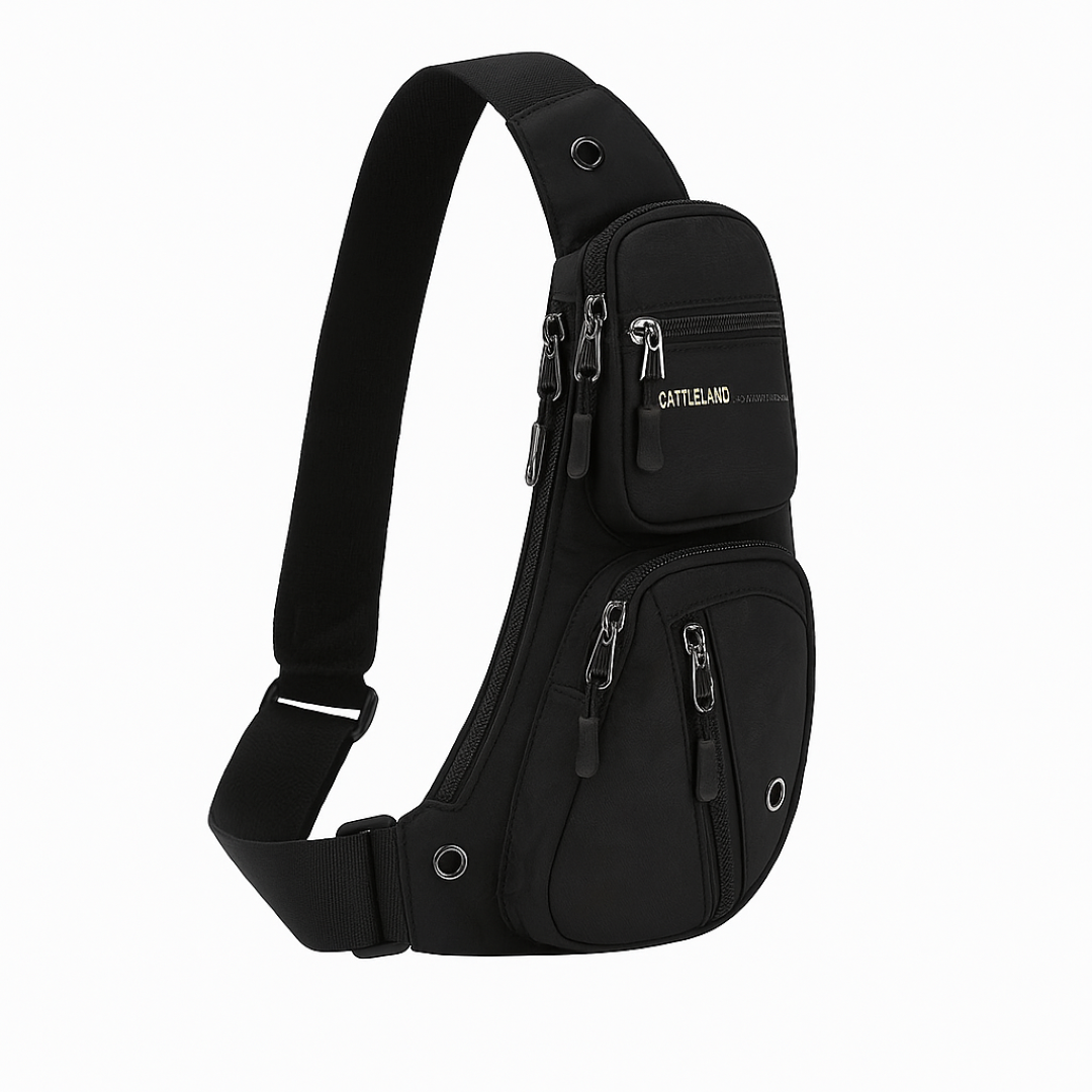 Jacob | Taktisk brysttaske – Multi-lynlås, vandafvisende, tyverisikret design - Nero - bags - {{ product_tags }
