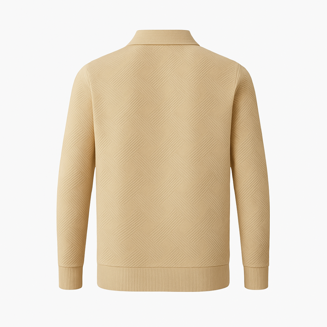 Victor | Textureret herrepullover med kvart lynlås - Moderne pasform - - men's fashion - {{ product_tags }