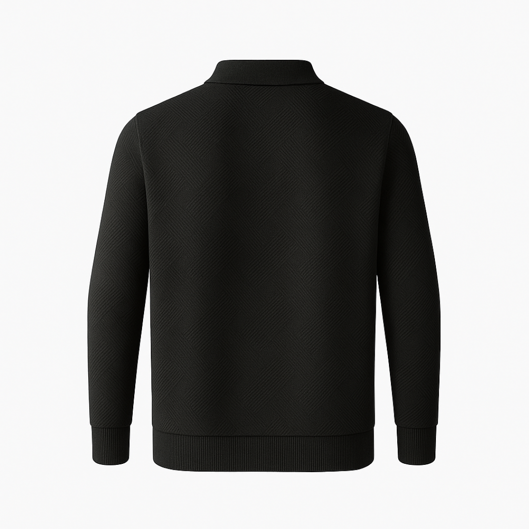 Victor | Textureret herrepullover med kvart lynlås - Moderne pasform - - men's fashion - {{ product_tags }