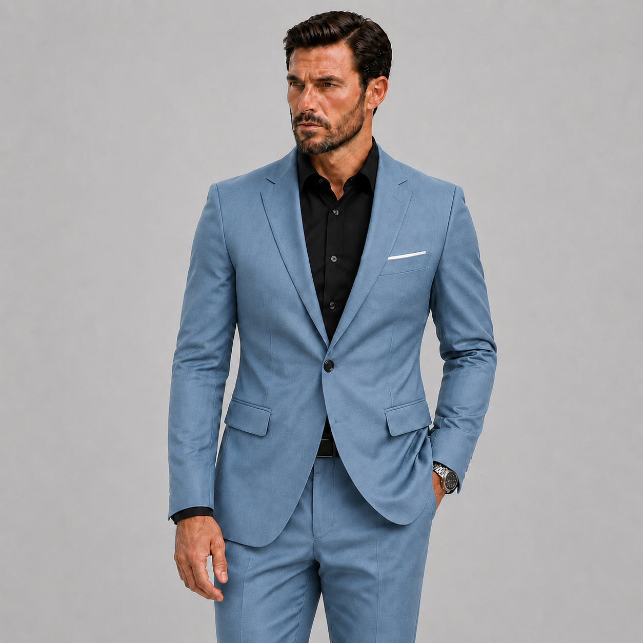Elegant Slim-Fit Herrejakkesæt til Bryllup og Formelle Anledninger