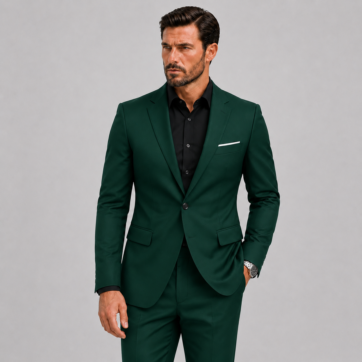 Elegant Slim-Fit Herrejakkesæt til Bryllup og Formelle Anledninger