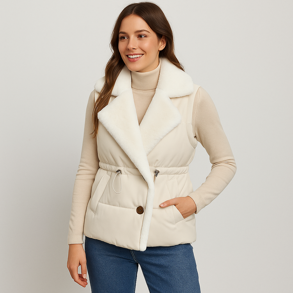 Alex | Polstret vest med fyld og syntetisk pelskrave – Justerbar talje, til koldt vejr - - winter - {{ product_tags }