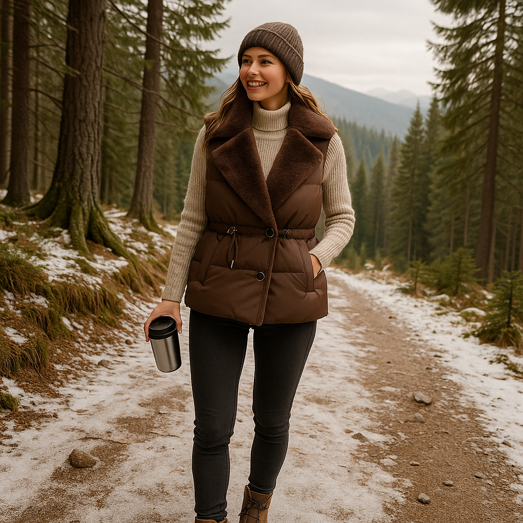 Alex | Polstret vest med fyld og syntetisk pelskrave – Justerbar talje, til koldt vejr - - winter - {{ product_tags }