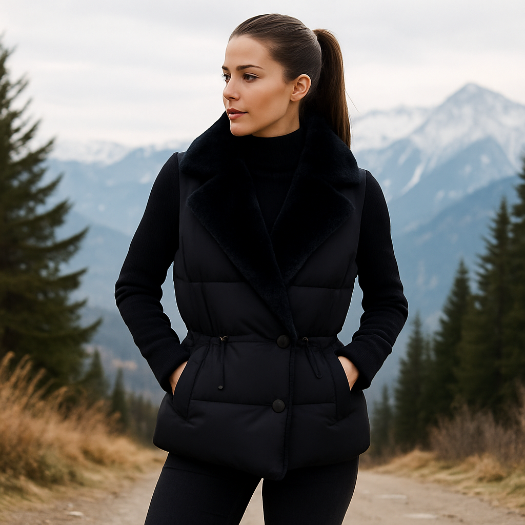 Alex | Polstret vest med fyld og syntetisk pelskrave – Justerbar talje, til koldt vejr - - winter - {{ product_tags }