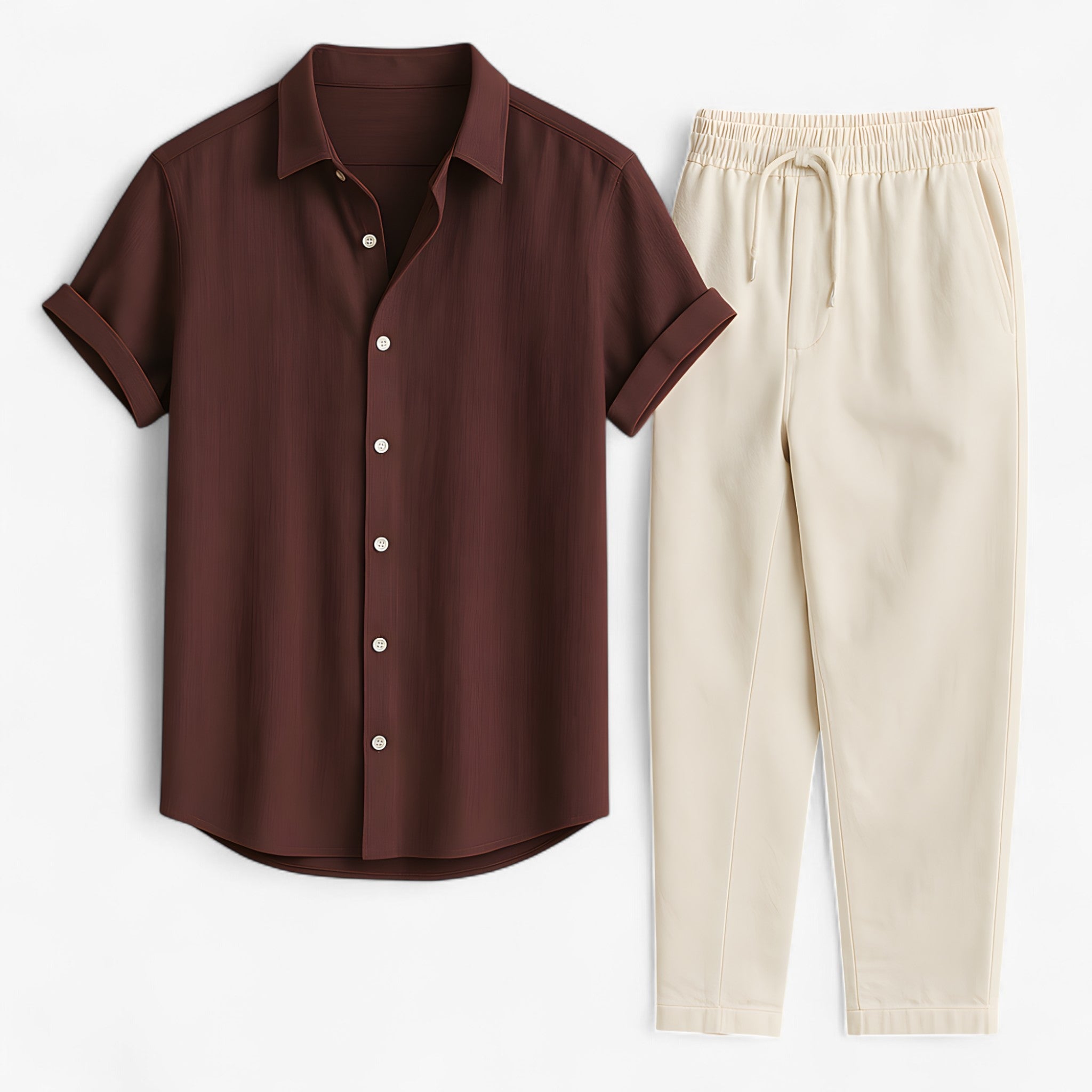 Maxim | Linnedragt med afslappet snit og komfortabel elegance - Mørkebrunt - men's fashion - {{ product_tags }