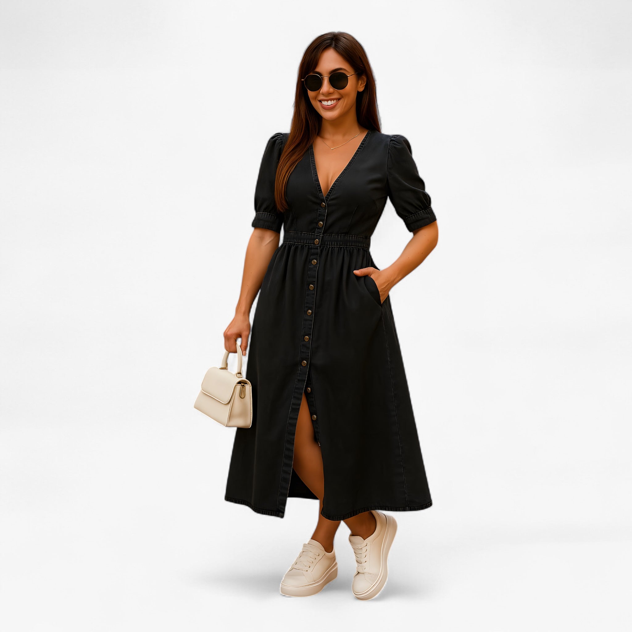 Demmy | Skinnerende Kjole i Denim - Sort - women's fashion - {{ product_tags }