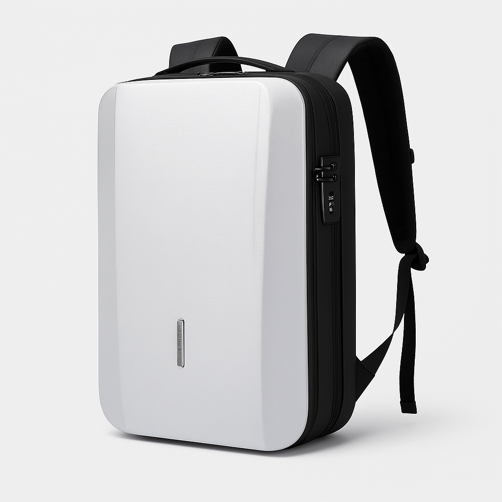 Renzo | Tyverisikret rygsæk lavet af ABS med indbygget lås - Hvid-sølv - bags - {{ product_tags }
