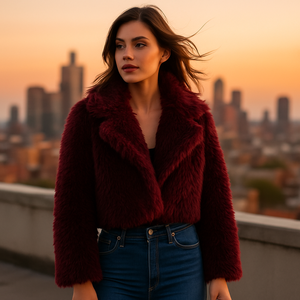 Alessia | Jakke med pelseffekt og moderne design - - women's fashion - {{ product_tags }