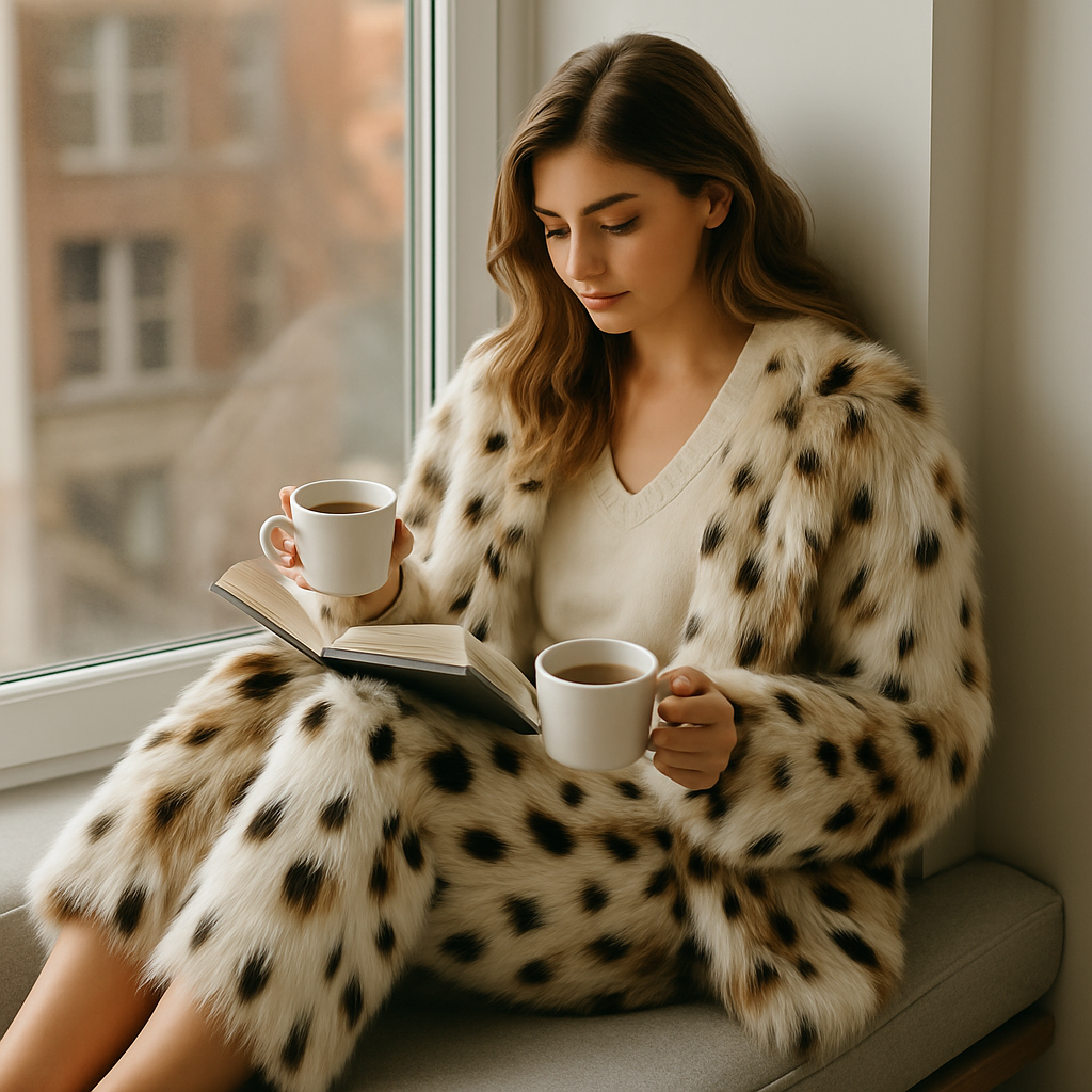 Flavia | Elegant oversized jakke i syntetisk pels - - women's fashion - {{ product_tags }