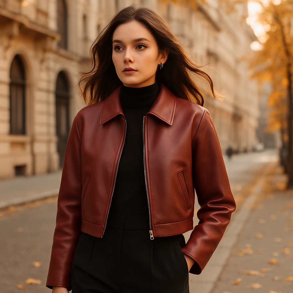 Nina | Læderjakke med urbant og raffineret stil - - women's fashion - {{ product_tags }