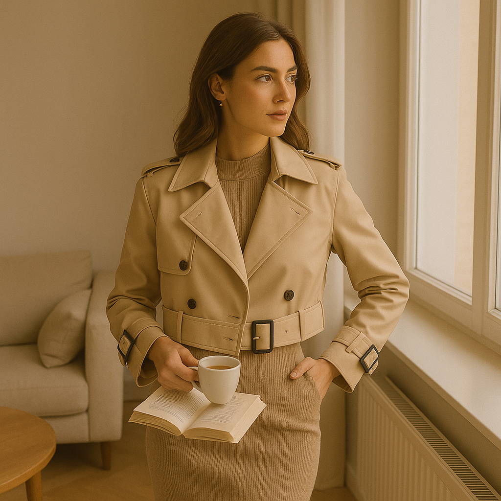 Lelia | Elegant trench coat med bælte - - women's fashion - {{ product_tags }