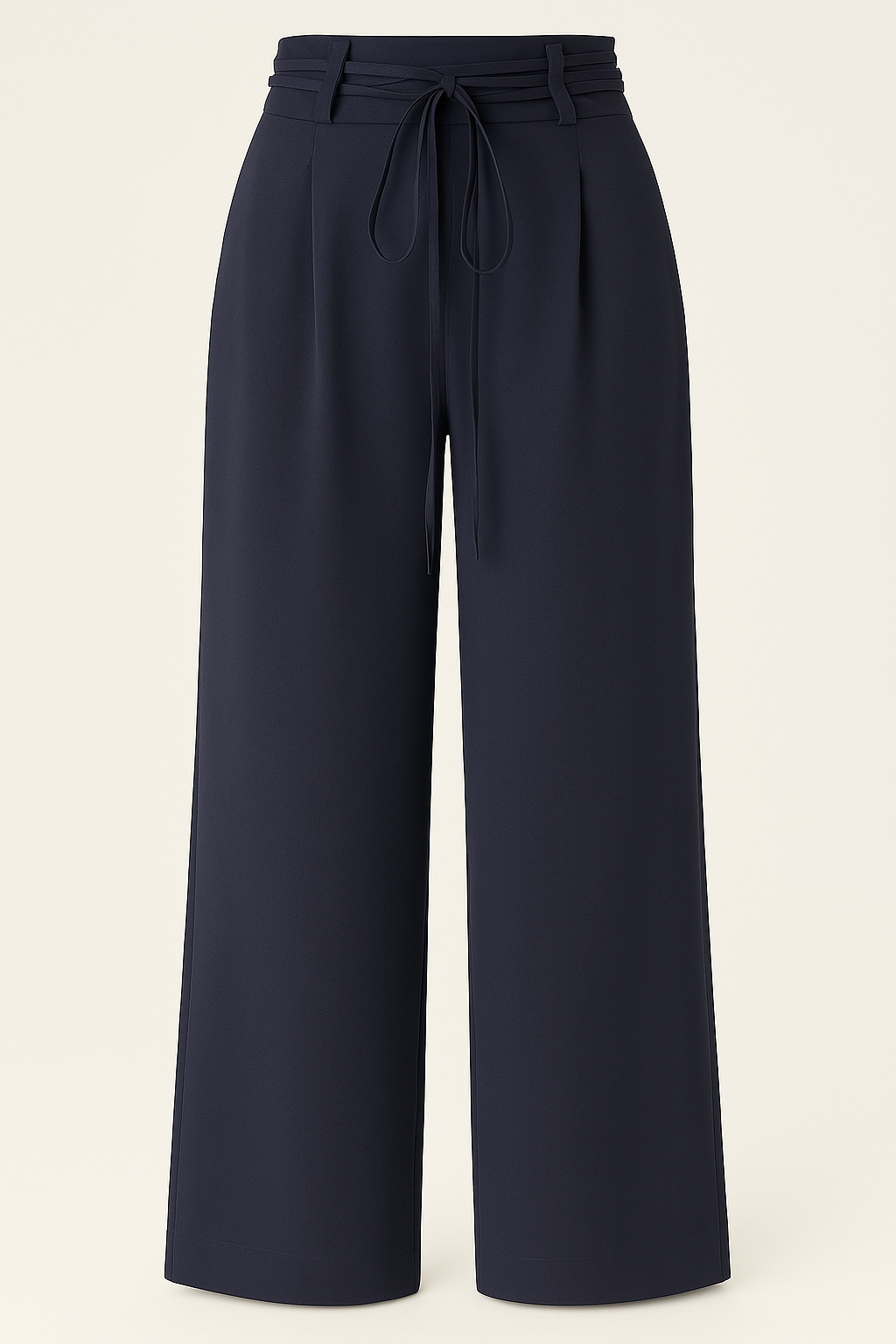 Luna | Palazzo-bukser med høj talje og bindebånd – Elegance og komfort - Marinblå - women's fashion - {{ product_tags }