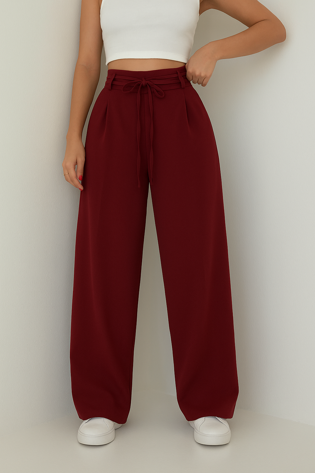 Luna | Palazzo-bukser med høj talje og bindebånd – Elegance og komfort - - women's fashion - {{ product_tags }