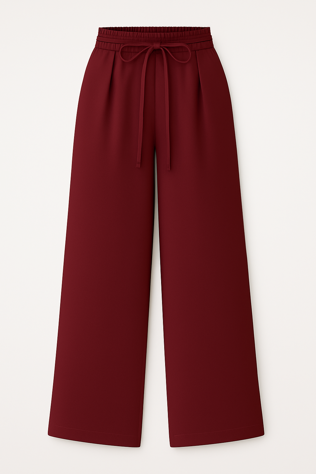 Luna | Palazzo-bukser med høj talje og bindebånd – Elegance og komfort - Rødvin - women's fashion - {{ product_tags }