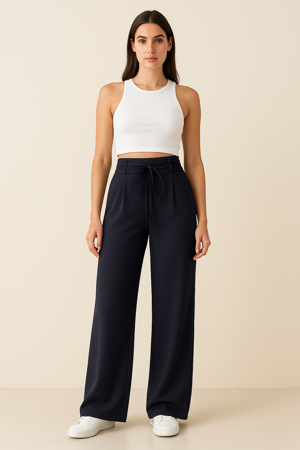 Luna | Palazzo-bukser med høj talje og bindebånd – Elegance og komfort - - women's fashion - {{ product_tags }