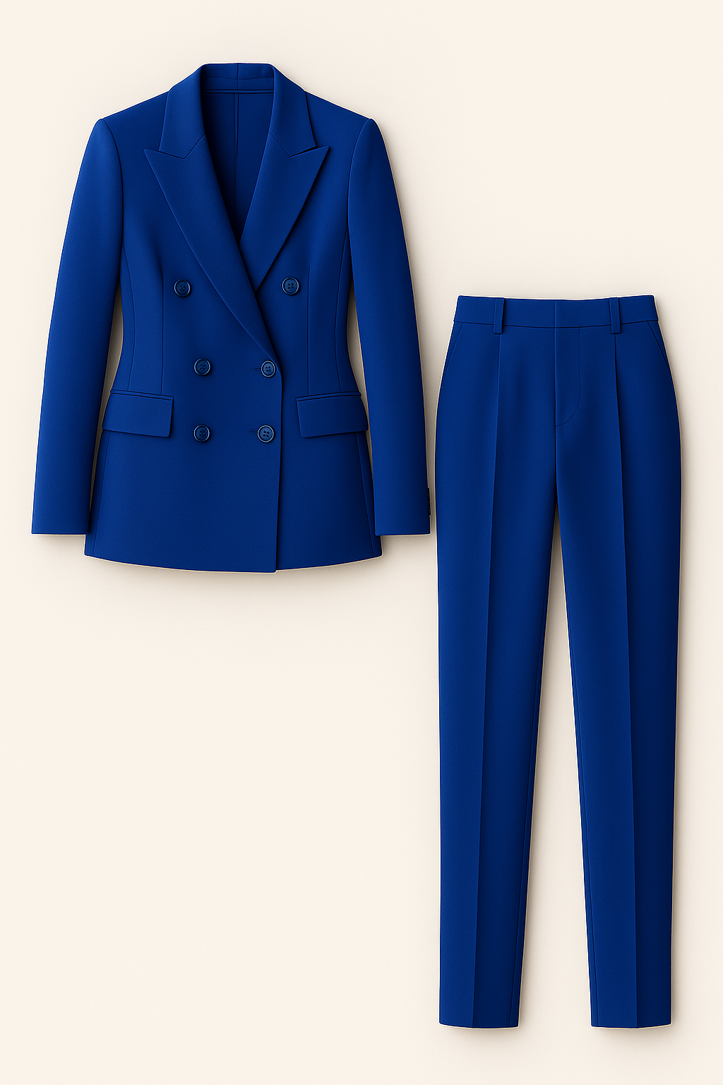 Madison | Elegant komplet – Dobbeltknap blazer med slim fit- bukser - Blå - women's fashion - {{ product_tags }