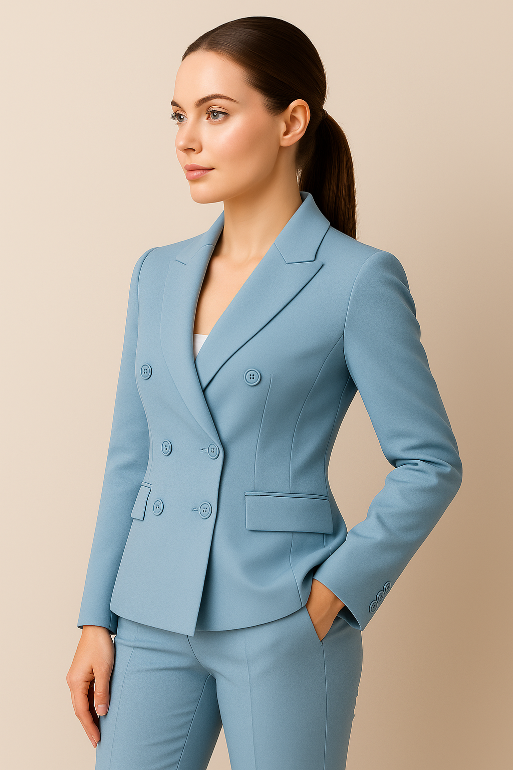 Madison | Elegant komplet – Dobbeltknap blazer med slim fit- bukser - - women's fashion - {{ product_tags }