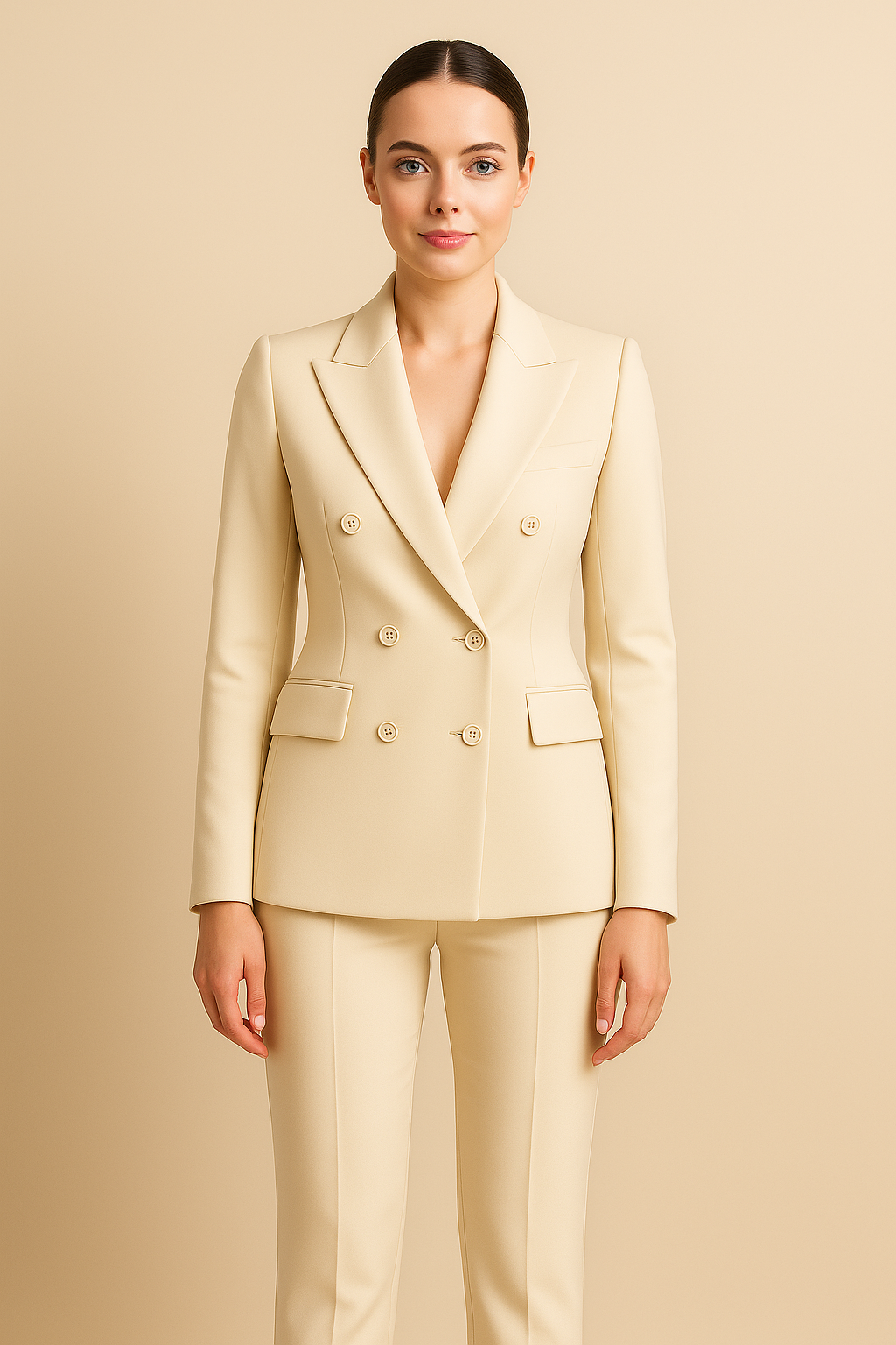 Madison | Elegant komplet – Dobbeltknap blazer med slim fit- bukser - - women's fashion - {{ product_tags }