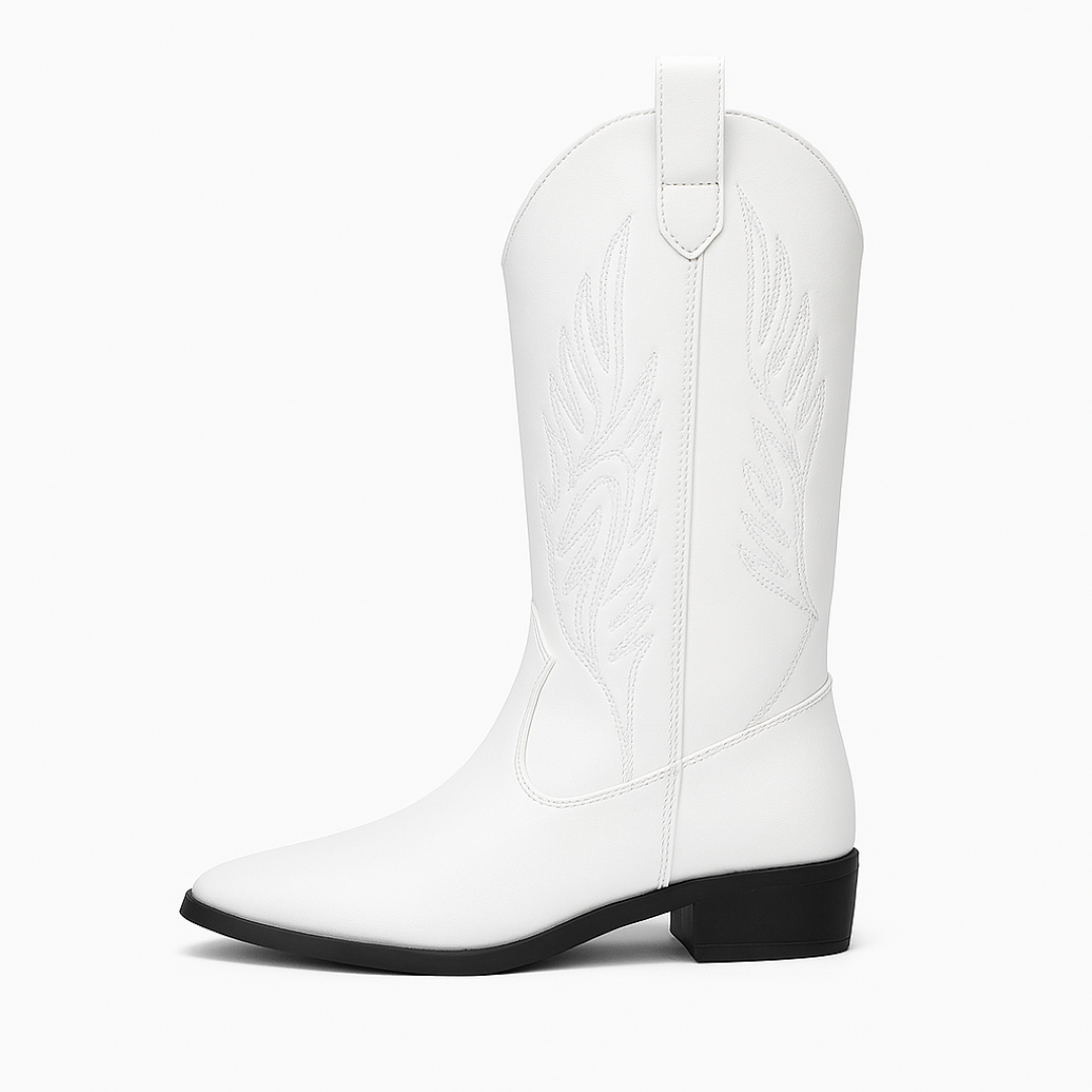 Rosana | Metalliserede cowboystøvler - Hvid - Rosana | Metalliserede cowboystøvler - €25 - {{ product_tags }