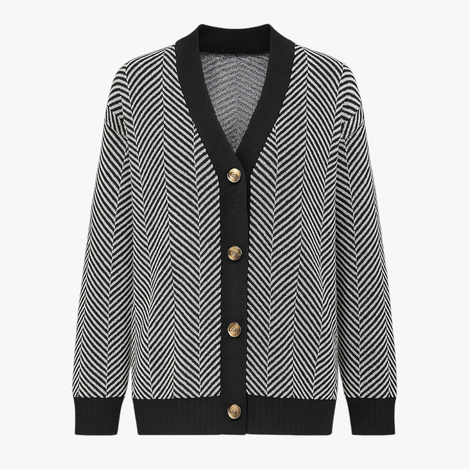 Rebecca | Kvinde V-hals cardigan - Let og elegant til efteråret - Gratis Sort - Rebecca | Kvinde V-hals cardigan - Let og elegant til efteråret - €25 - {{ product_tags }
