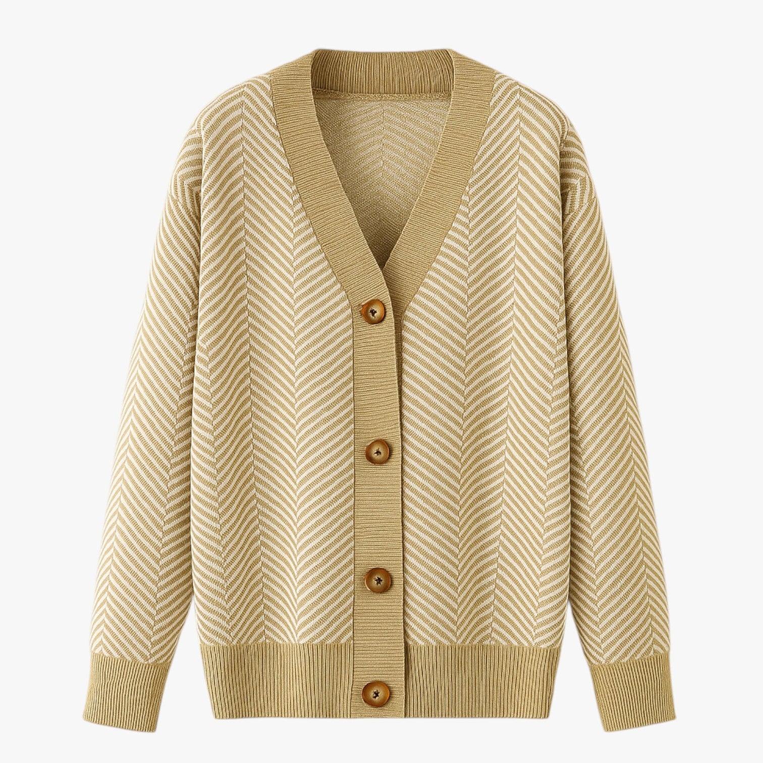 Rebecca | Kvinde V-hals cardigan - Let og elegant til efteråret - Gratis Khaki - Rebecca | Kvinde V-hals cardigan - Let og elegant til efteråret - €25 - {{ product_tags }