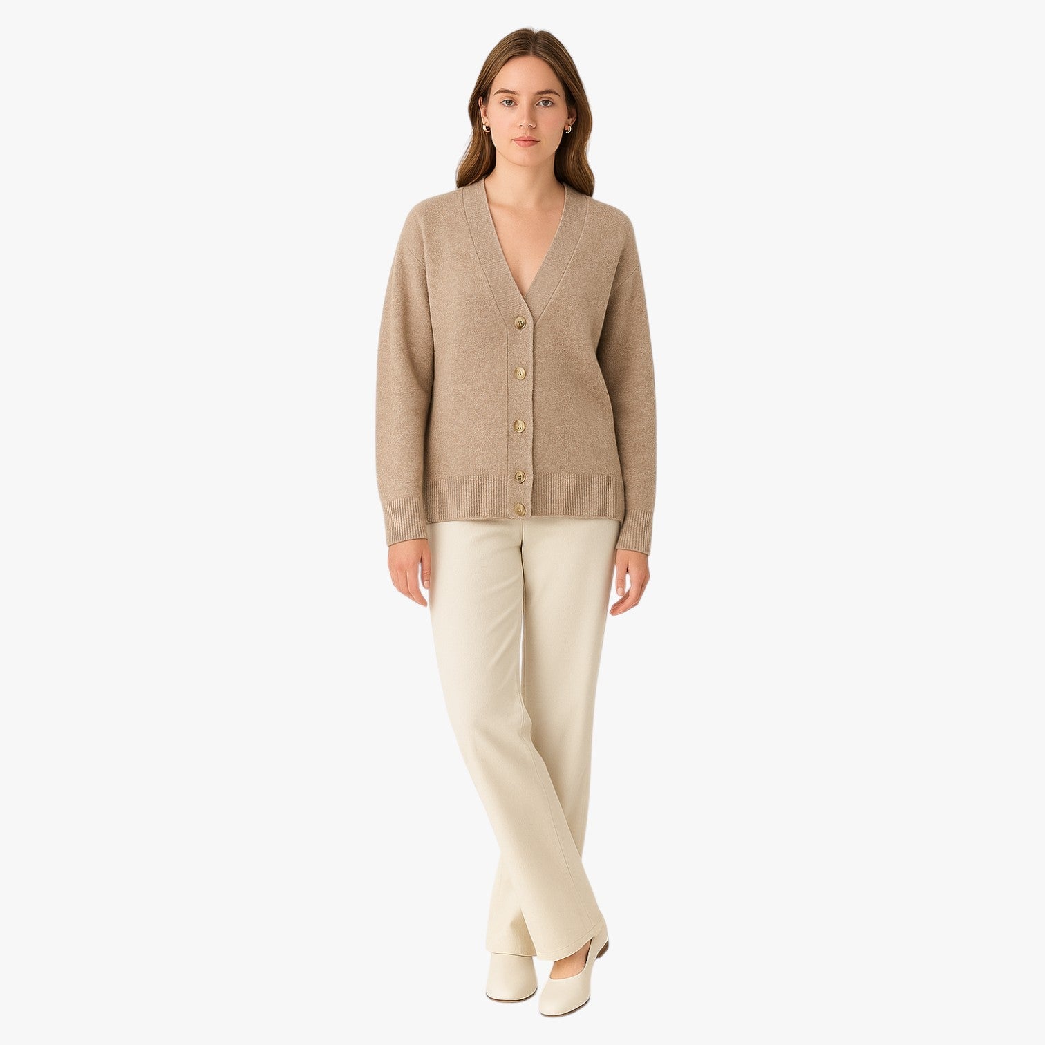 Zoe | Oversized chic dametrøje cardigan, varm og blød, med V-udskæring - - Zoe | Oversized chic dametrøje cardigan, varm og blød, med V-udskæring - €25 - {{ product_tags }