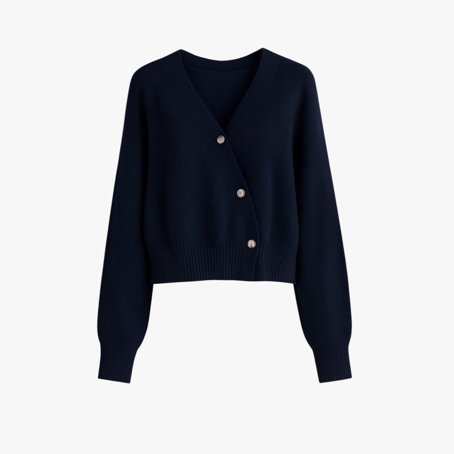 Leah | Uldcardigan i blødt cashmere med nålepinde, oversized elegance til foråret og efteråret - Mørkeblå Personliggørbar - Leah | Uldcardigan i blødt cashmere med nålepinde, oversized elegance til foråret og efteråret - €25 - {{ product_tags }