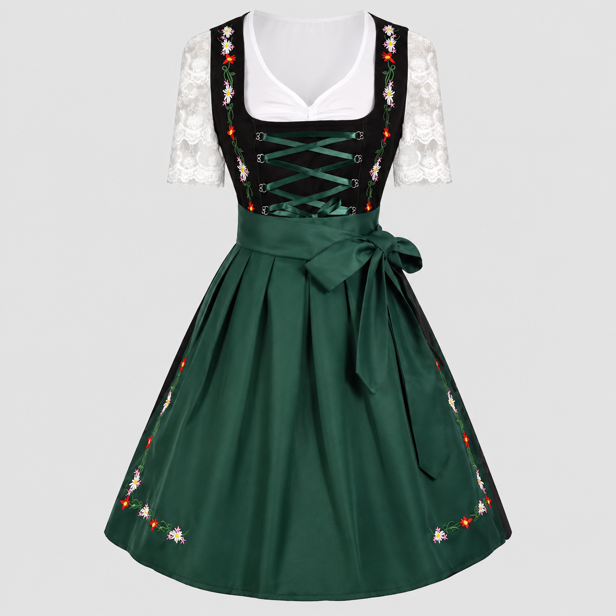 Dirndl Kjole Dame Grøn Klassisk Oktoberfest Stil - Grøn - Gifts – Seasonal – Oktoberfest - {{ product_tags }