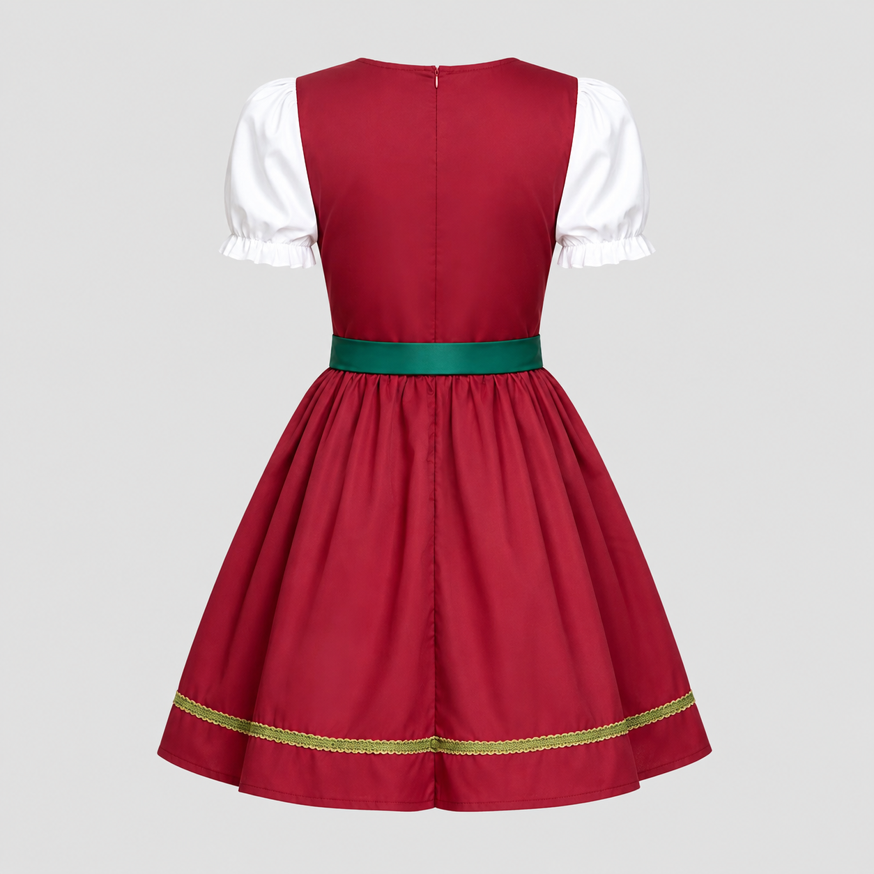 Oktoberfest kjole til dame i rød-grøn, traditionel stil med forklæde - - Gifts – Seasonal – Oktoberfest - {{ product_tags }