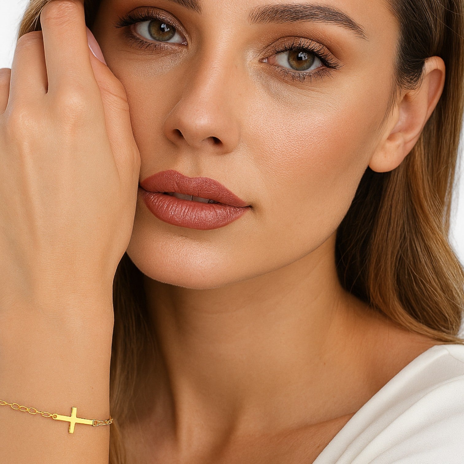Elisa | Armbånd med kors i rustfrit stål – Vandtæt elegance - - Elisa | Armbånd med kors i rustfrit stål – Vandtæt elegance - €25 - {{ product_tags }