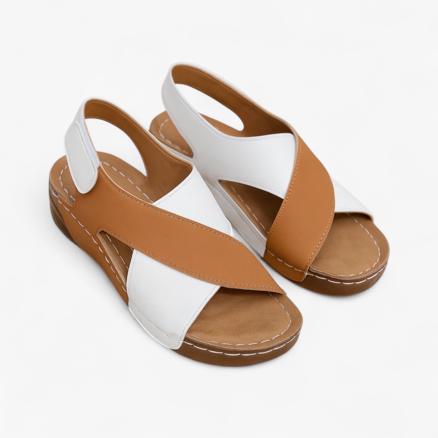 Rachelle | Sommerlig komfort med stil - Bløde og lette kilehæle sandals - Brun - Rachelle | Sommerlig komfort med stil - Bløde og lette kilehæle sandals - €25 - {{ product_tags }