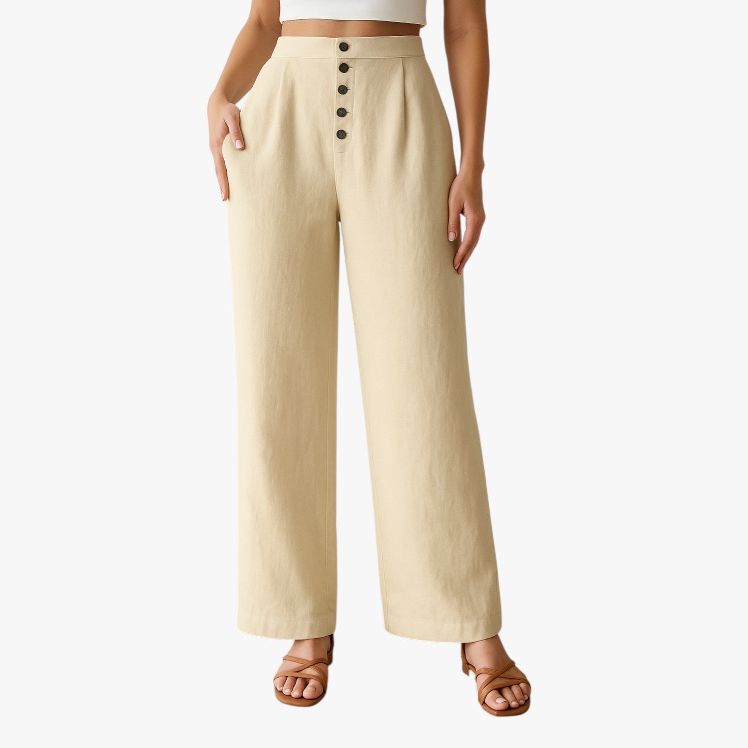 Vannesa | Kvinders sommershorts - Friske, komfortable og krølfri i linned og bomuld - - Vannesa | Sommerbukser til kvinder - Kølige, komfortable og krølfrie i hør og bomuld - €25 - {{ product_tags }